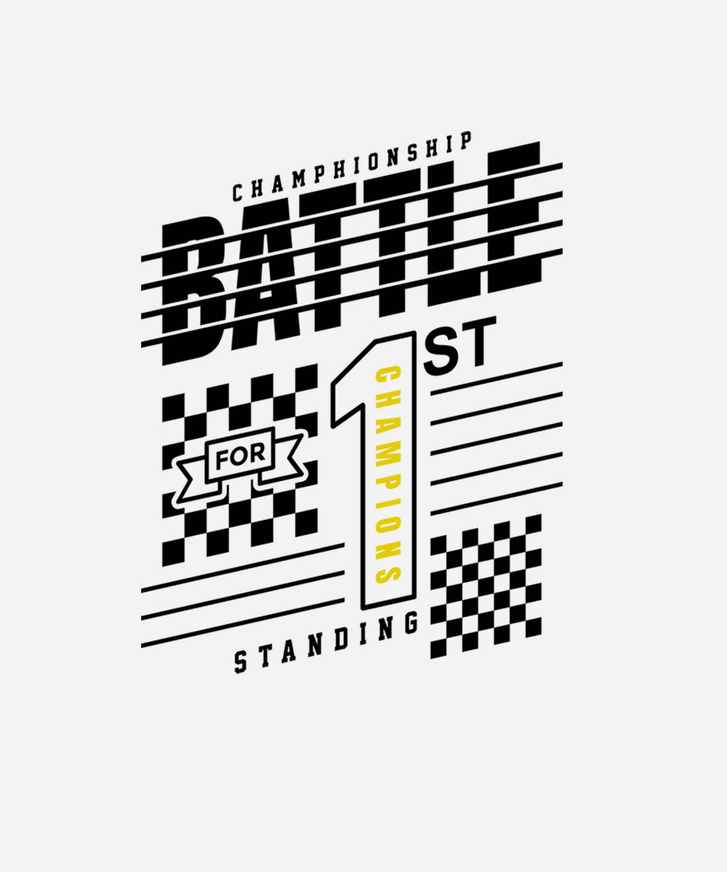 White Half Sleeve Round Neck Battle Championship Printed Regular T-Shirt