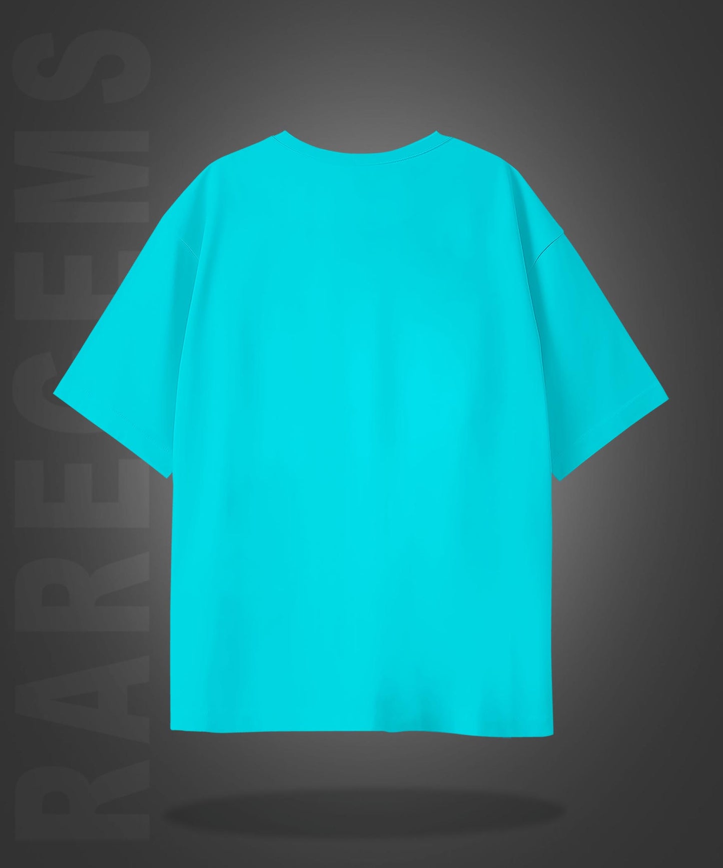 Cyan Half Sleeves Round Neck Chemical Flask Printed Oversized T-Shirt