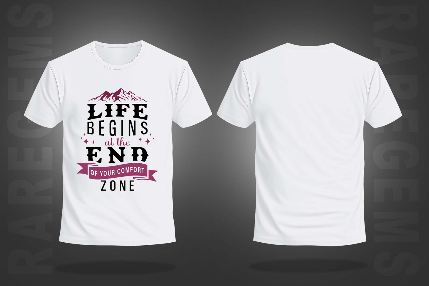 White Half Sleeves Round Neck Motivational Quote On Life Printed Regular T-Shirt