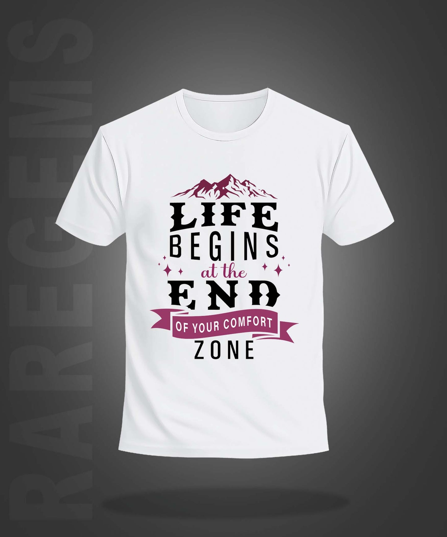 White Half Sleeves Round Neck Motivational Quote On Life Printed Regular T-Shirt