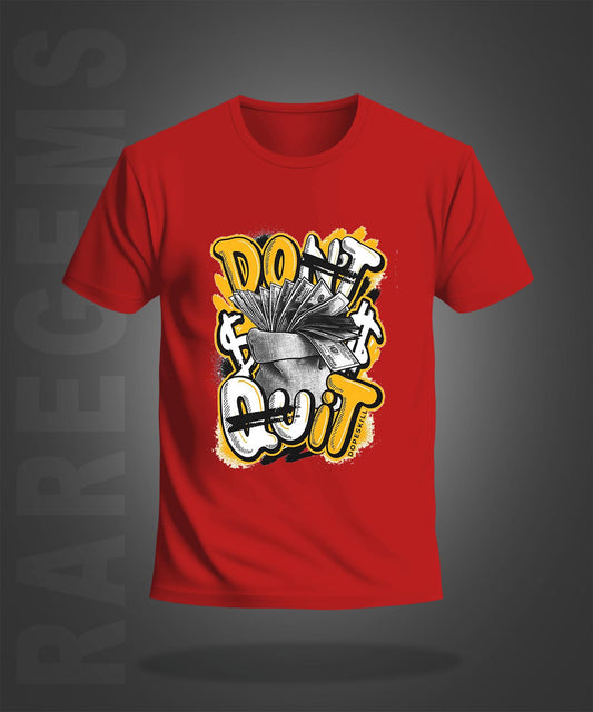 Red Half Sleeves Round Neck Don't Quit Do It Printed Regular T-Shirt