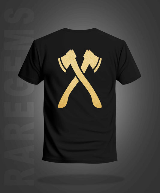 Black Round Neck Half Sleeve Golden Foil X-Men Printed Regular T-Shirt